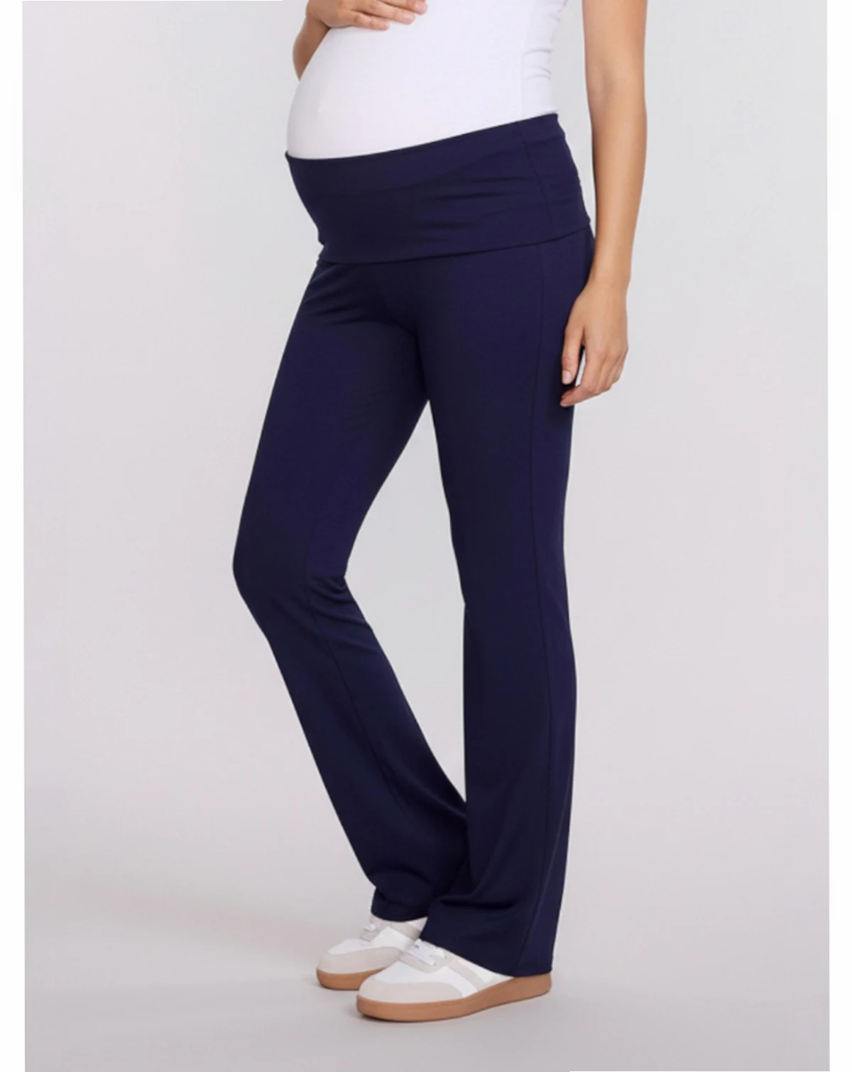 Women's Roll Over Waistband Flare Legging - Motherhood Maternity