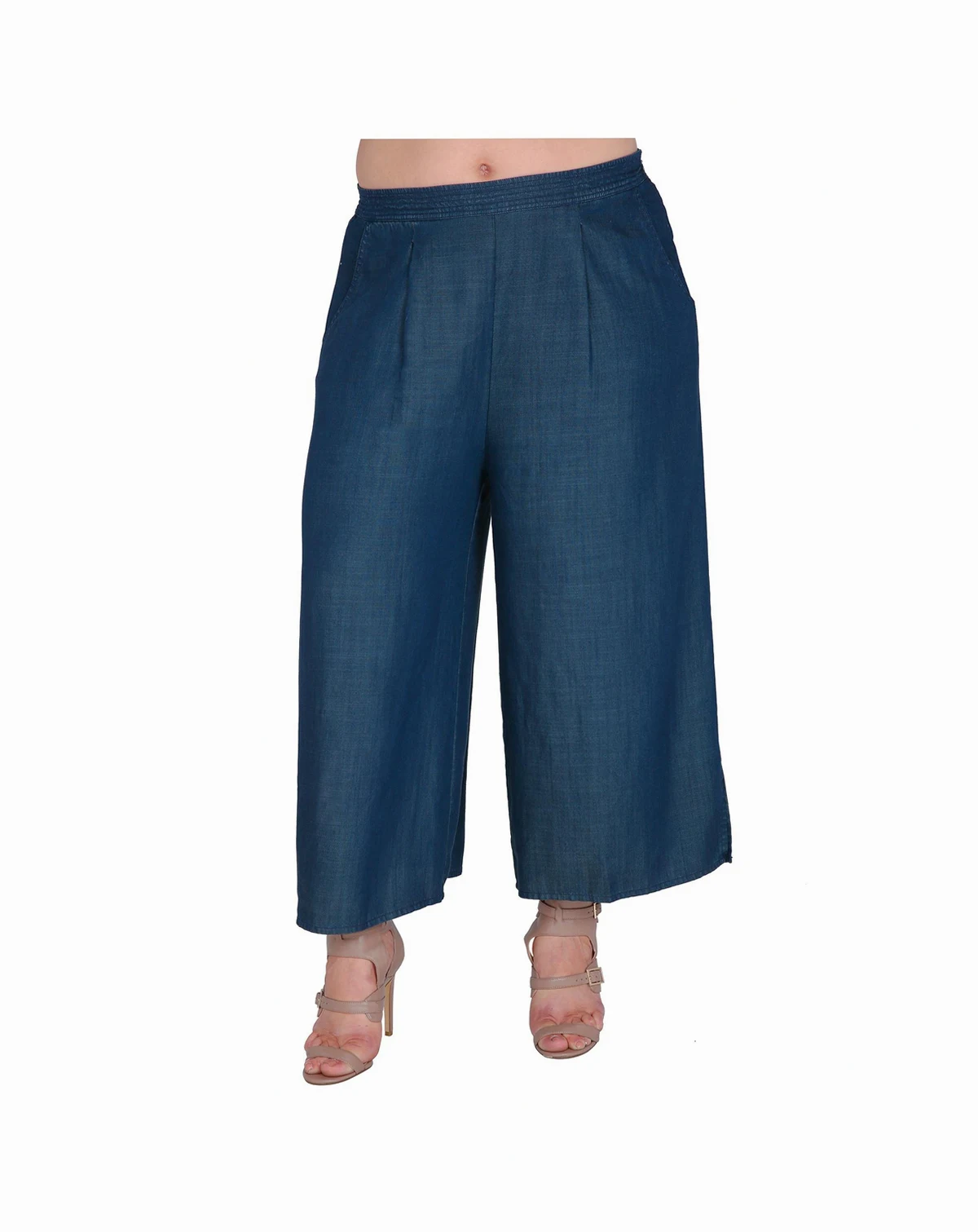 Women's Plus Size Wide-Leg Crop Palazzo Gaucho Pants