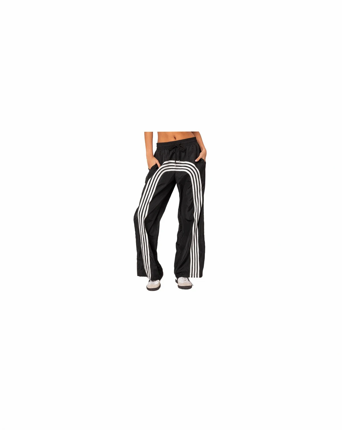 Women's Wide striped nylon track pants