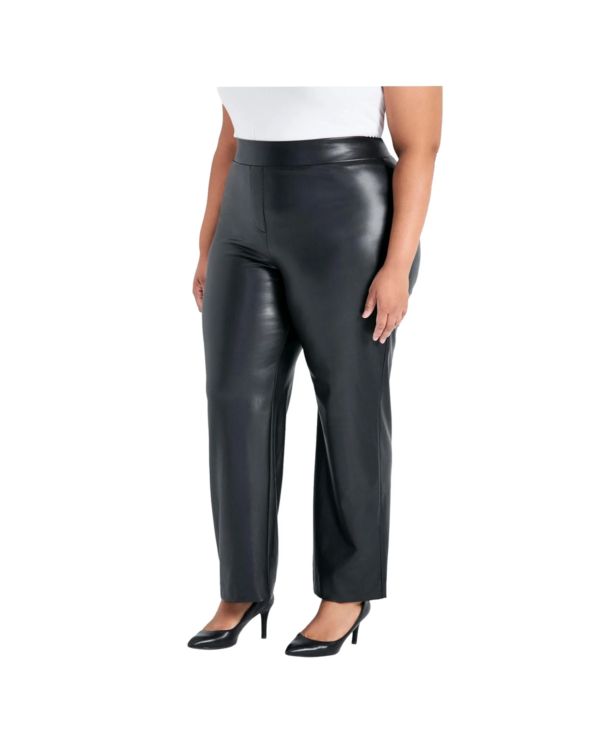 Women's Plus Size Tessa Leather Wide Leg Pant
