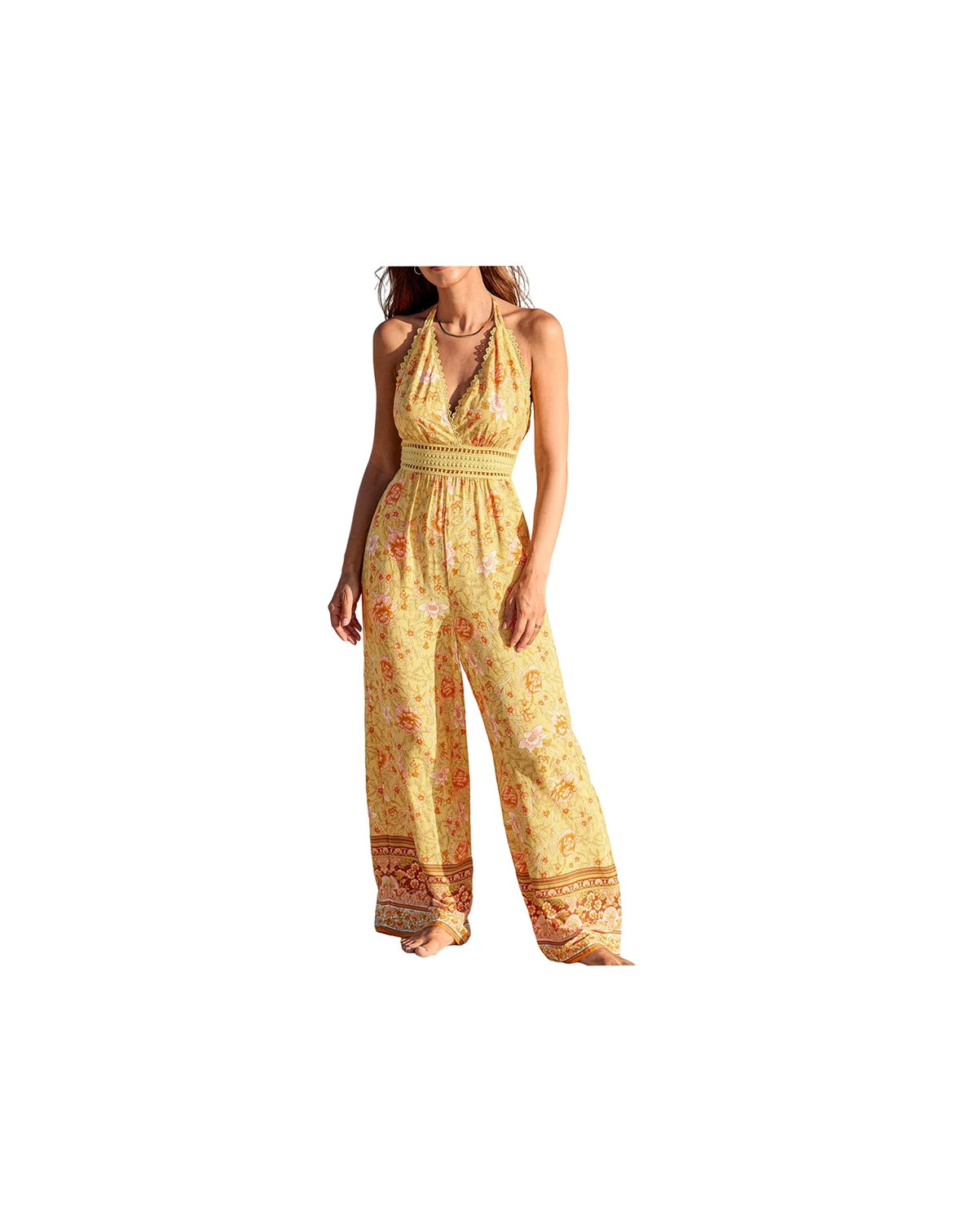 Women's Halter Neck Floral Jumpsuit