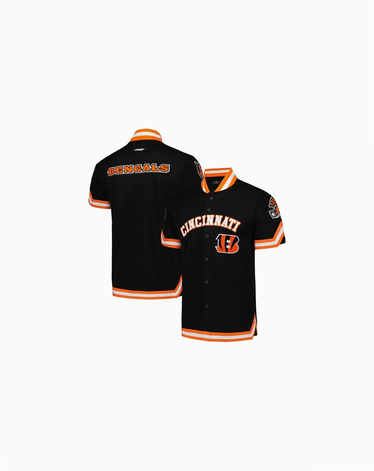 Men's Black Cincinnati Bengals Classic Warm-Up Short Sleeve Full-Snap Jacket