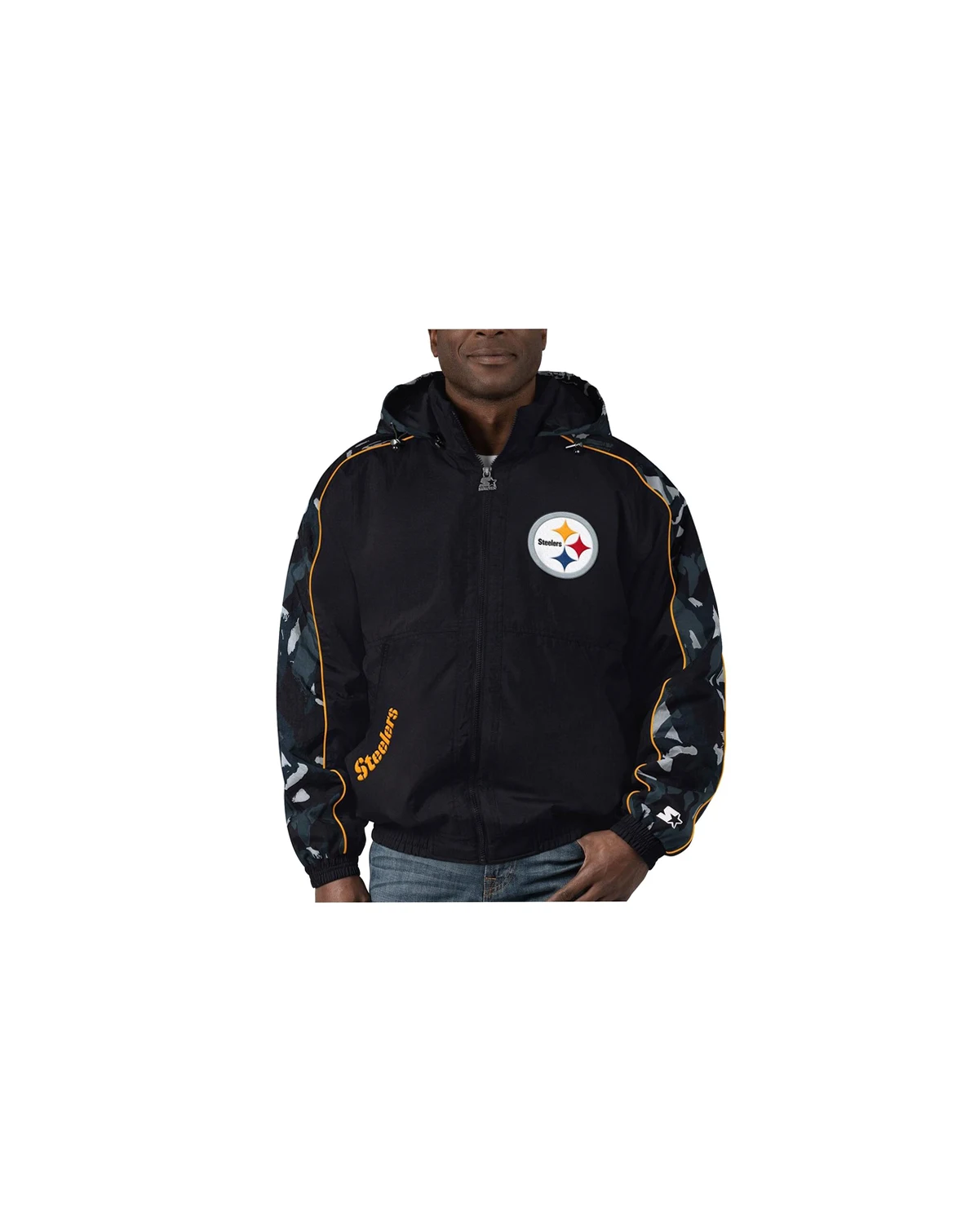 Men's Black Pittsburgh Steelers Thursday Night Gridiron Full-Zip Hoodie Jacket