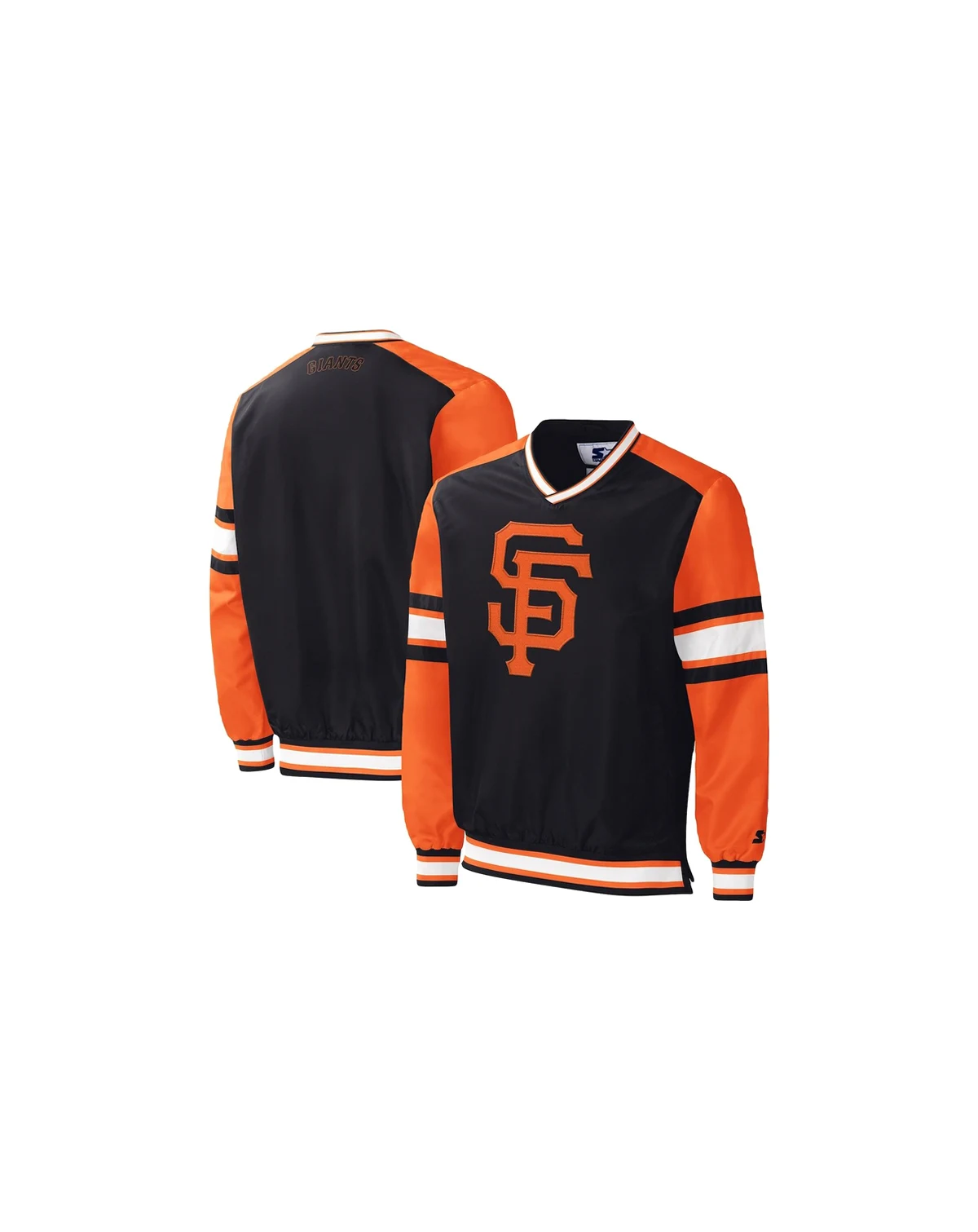 Men's Black San Francisco Giants Yardline Pullover Windbreaker