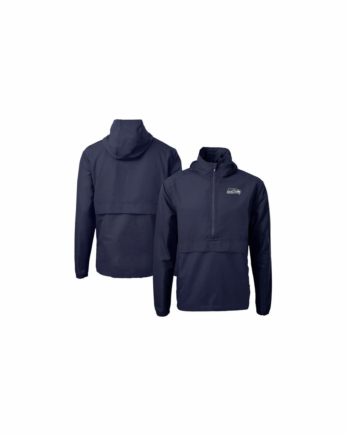 Men's Navy Seattle Seahawks Charter Anorak Half-Zip Jacket