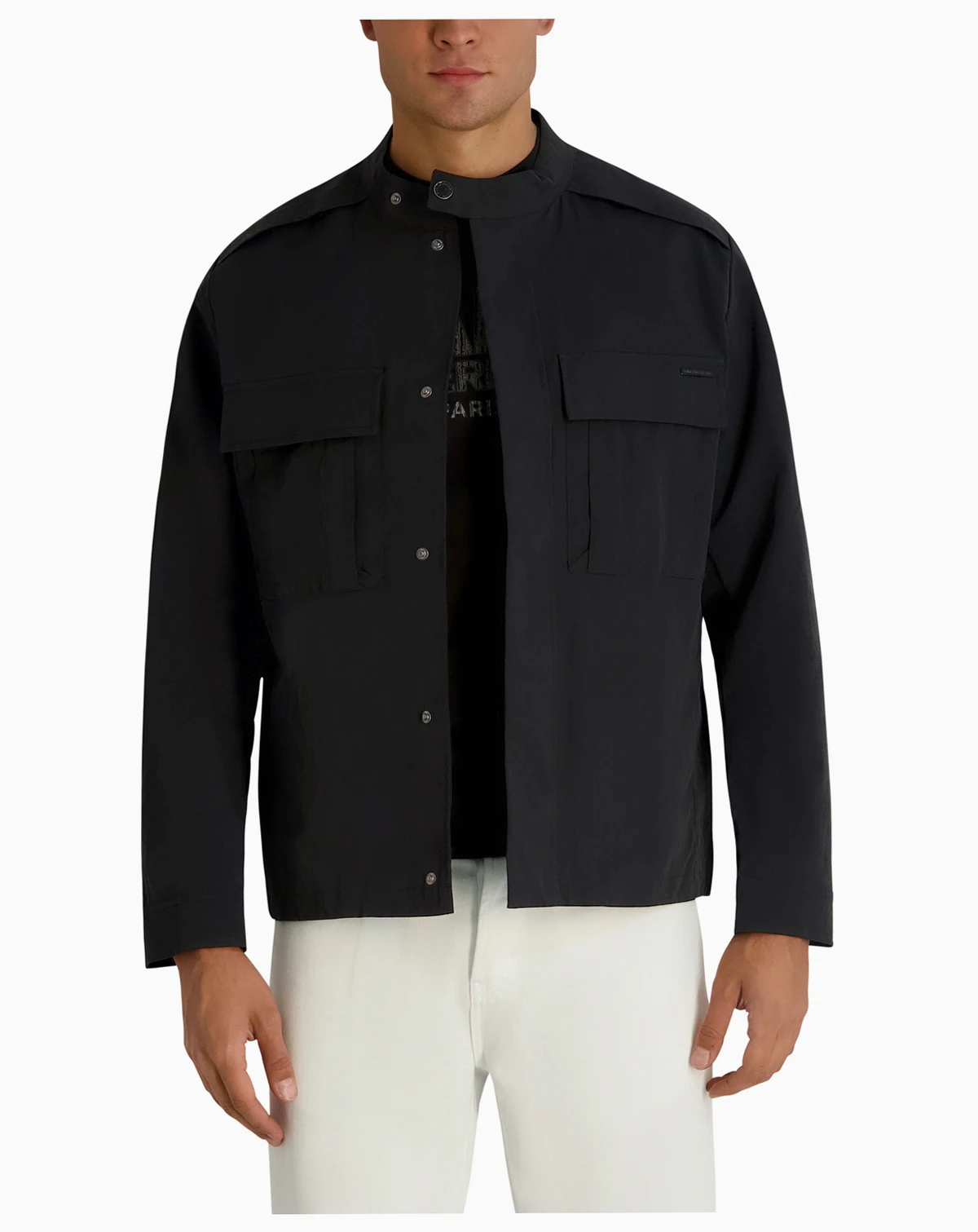 Men's Crinkle Cut Snap Button Jacket