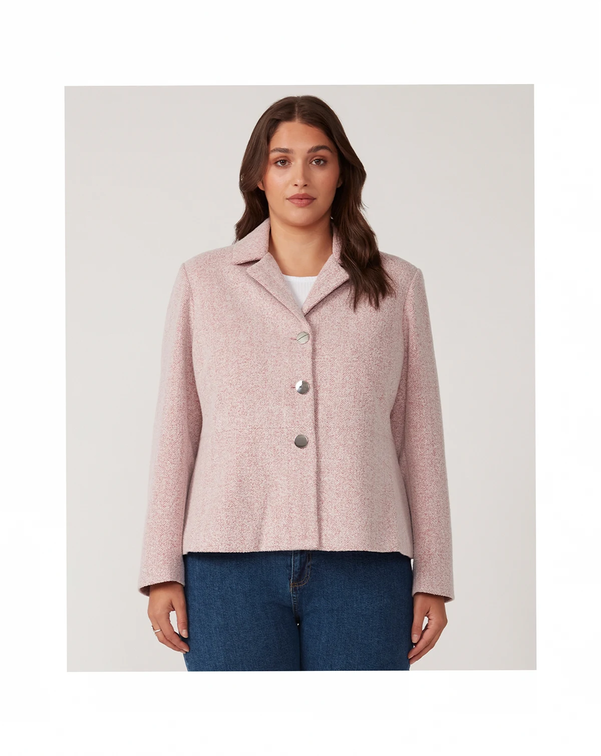 Plus Size Cropped Floater Single-Breasted Short Coat