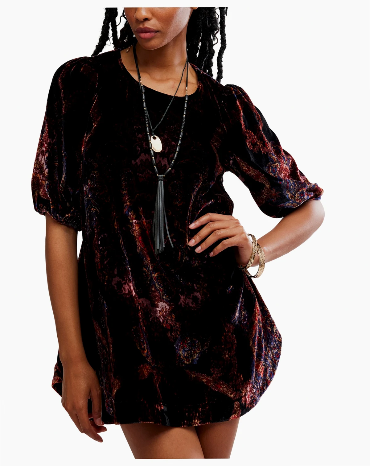 Women's Maye Printed Crewneck Tunic Top