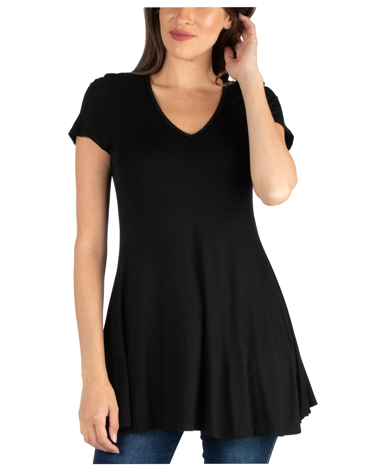 Women's Short Sleeve Loose Fit Tunic Top