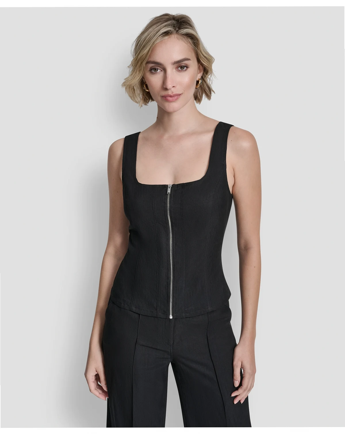 Women's Sleeveless Zipper Corset Top