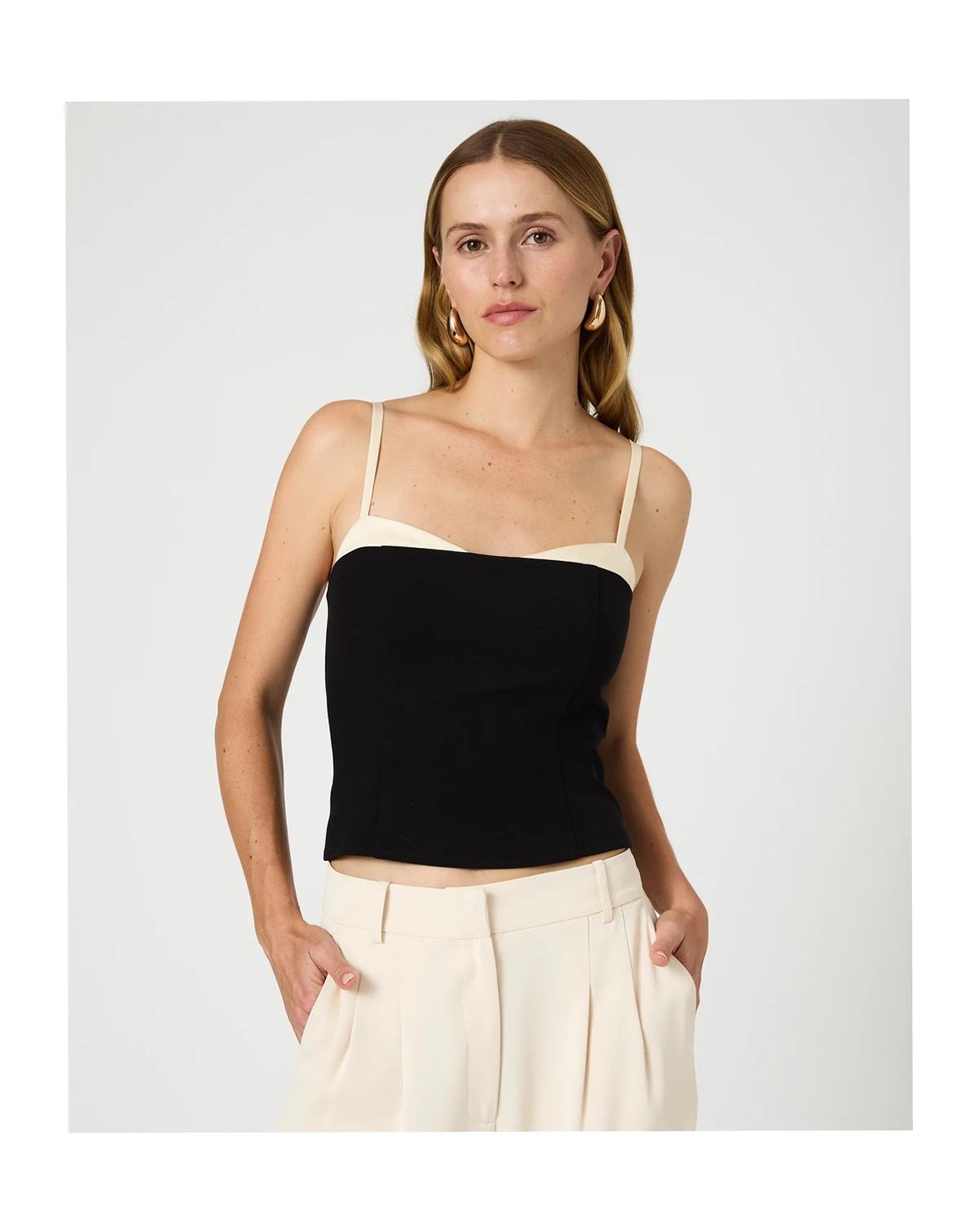 Women's Azra Corset-Strap Twill Top