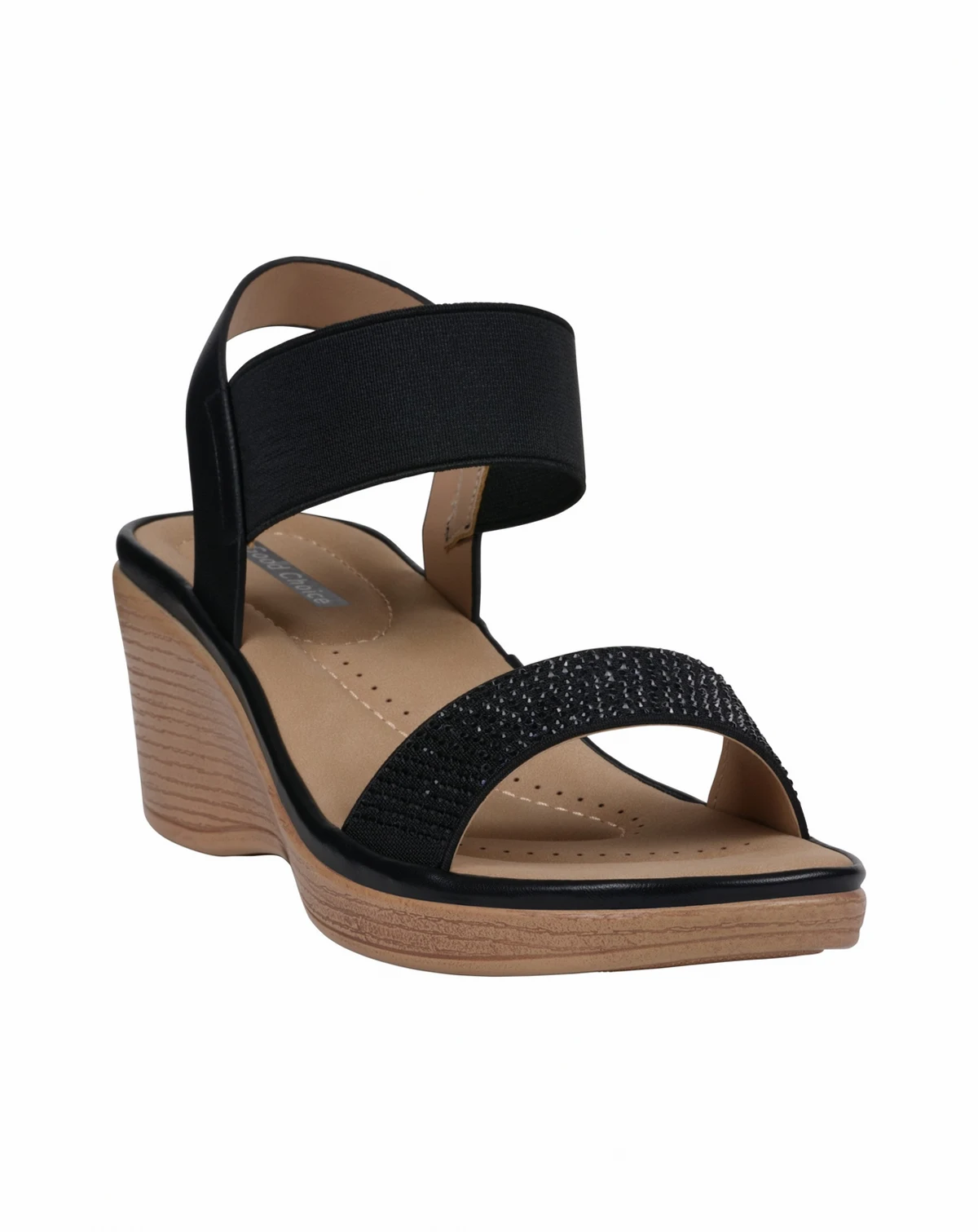 Women's Nia Embellished Elastic Wedge Sandals