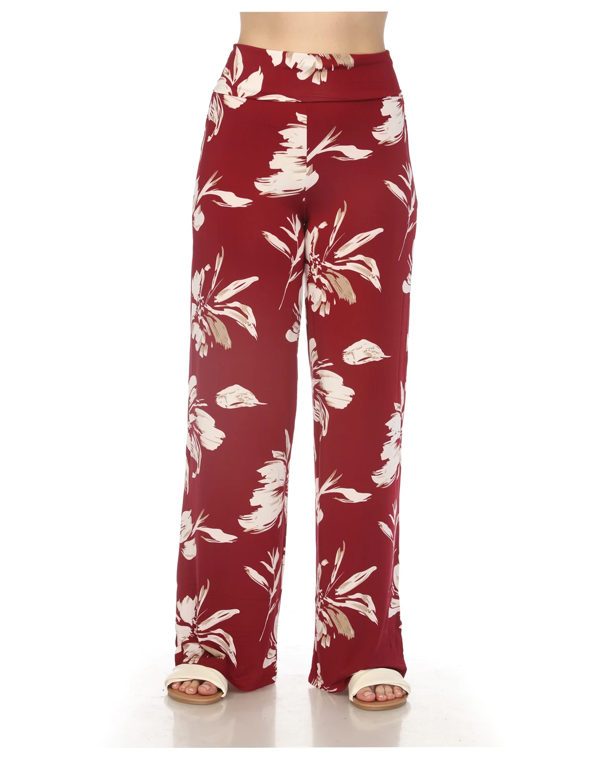 Women's High-Waist Floral Wide-Leg Pants