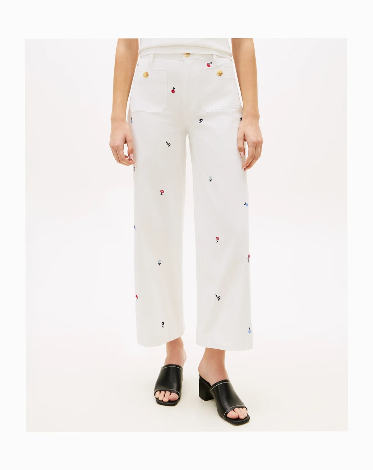 Women's Patch Pocket Printed Chinos Pants
