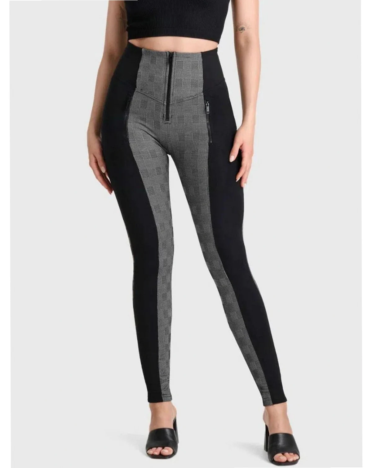 Women's Mosaic Weave High-Rise Sculpting Skinny Pants