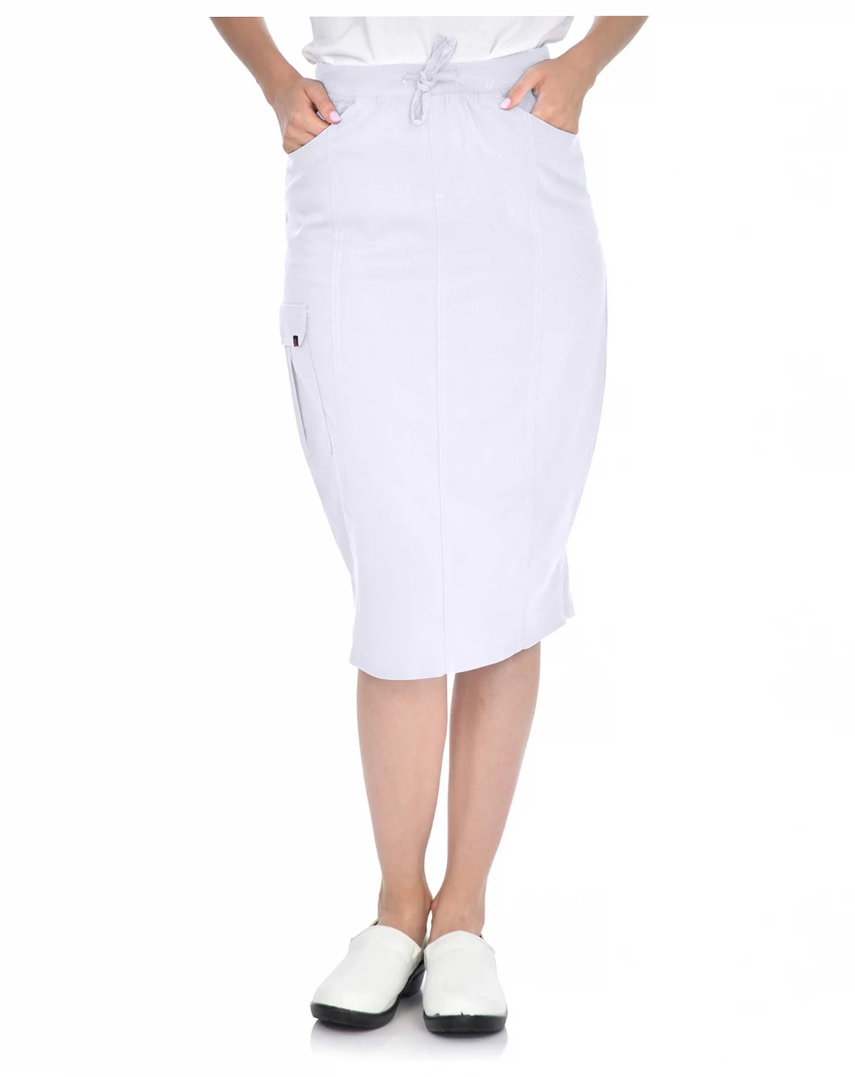 Women's Professional Stretch Five Pocket 'Debra' Scrub Skirt Scrubs, Wine, Large