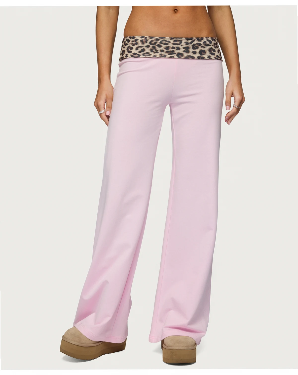 Women's Leopard Foldover Pants