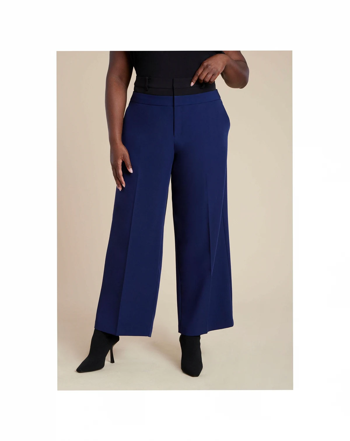 Women's Plus Size Double Waistband Trouser