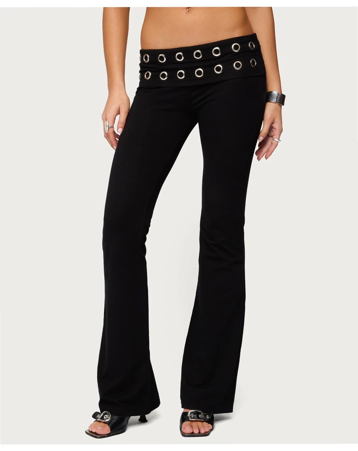 Women's Nairobi Grommet Foldover Flared Leggings