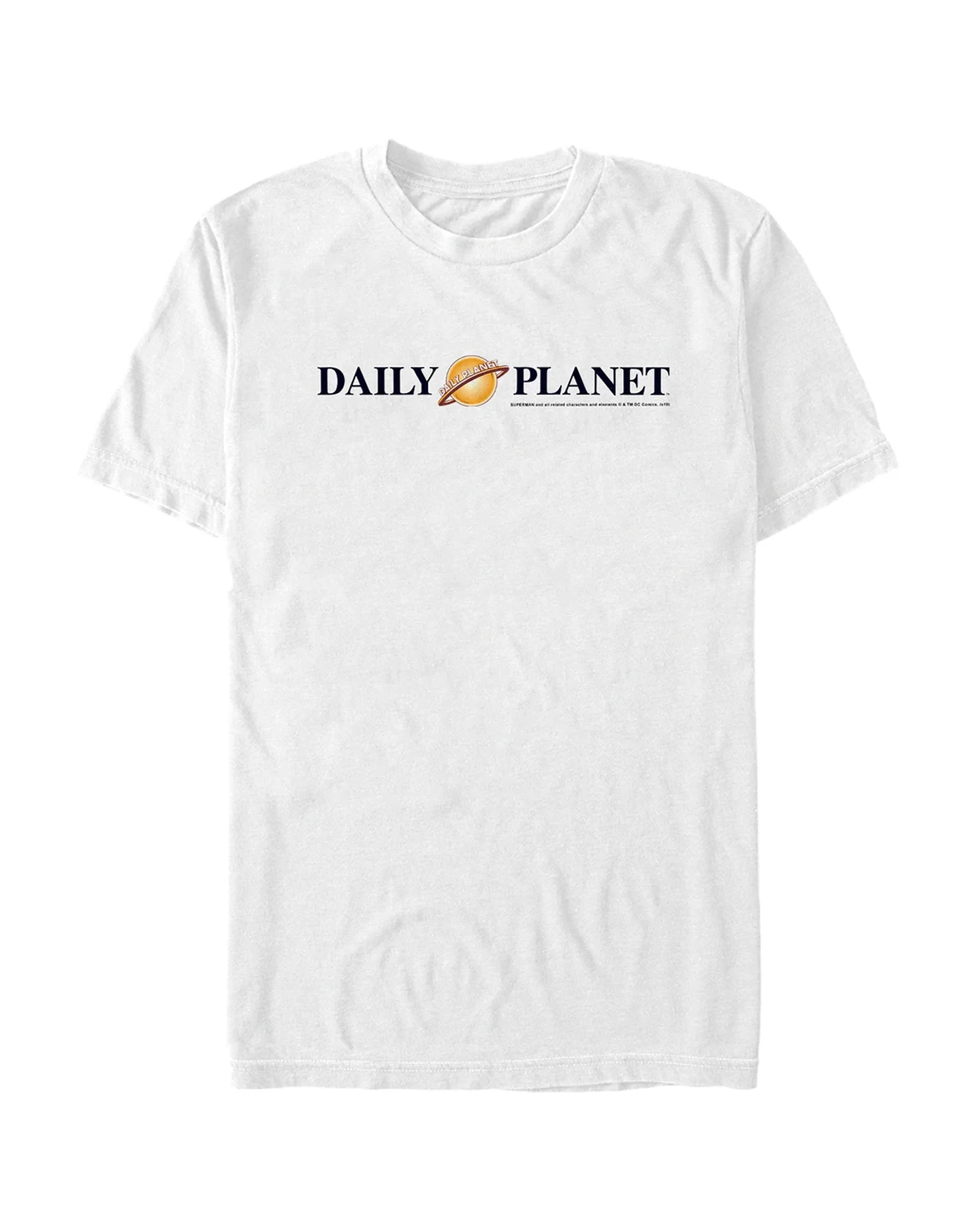 DC Men's Superman Daily Planet Text Logo Short Sleeve T-Shirt