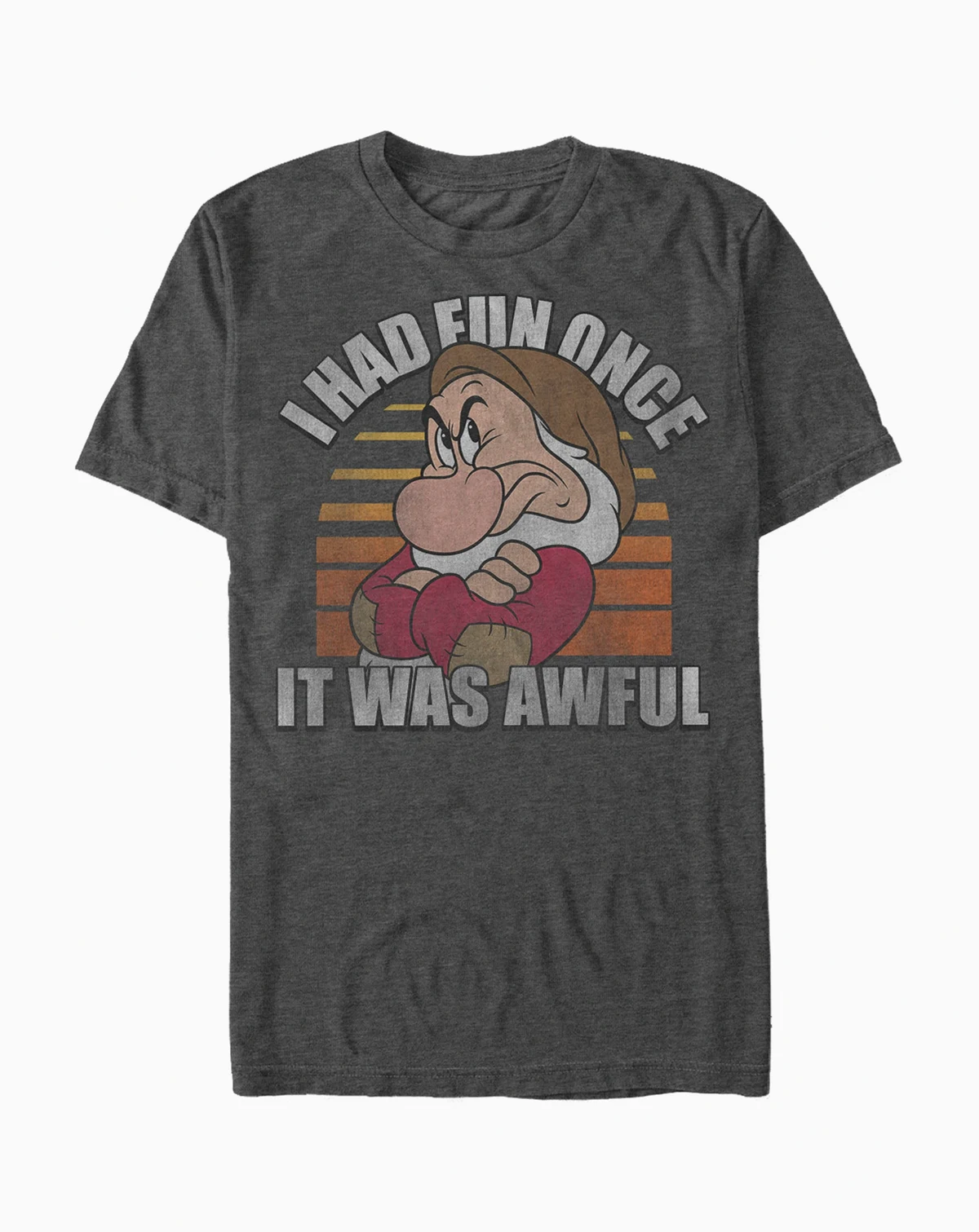 Disney Men's Snow White and the Seven Dwarfs Grumpy Had Fun Once, Short Sleeve T-Shirt