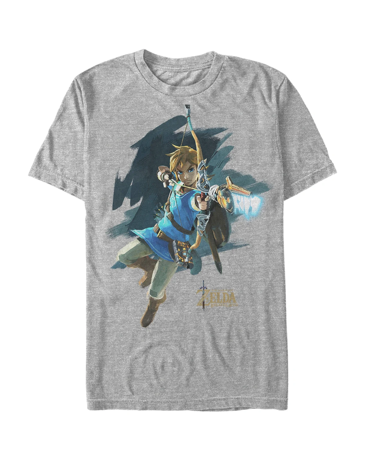 Nintendo Men's Legend of Zelda Breath of The Wind Links Jump Shot Short Sleeve T-Shirt