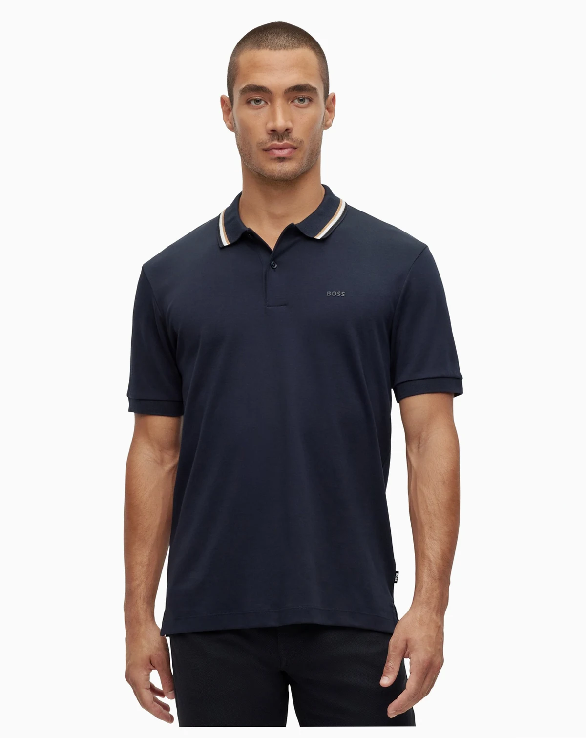 Men's Slim-Fit Striped Collar Polo