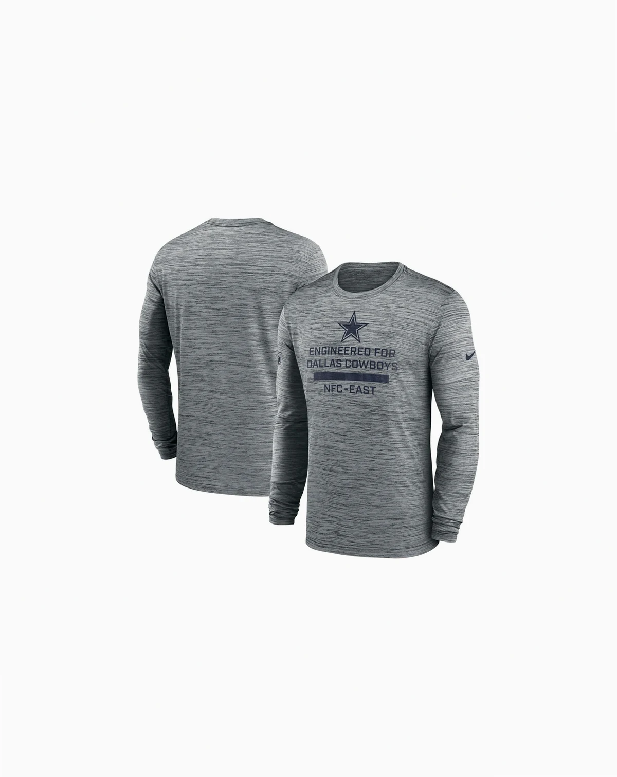Men's Gray Dallas Cowboys Sideline Velocity Performance Long Sleeve T-Shirt