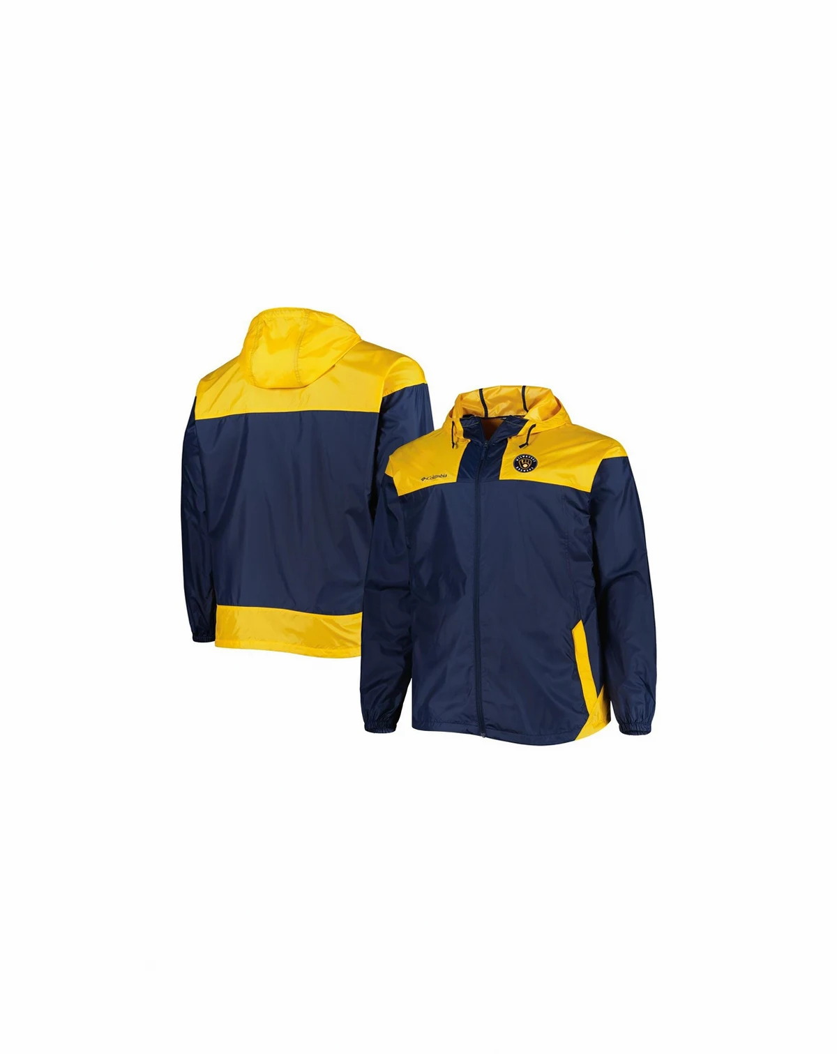 Men's Navy Milwaukee Brewers Flash Forward Challenger Big and Tall Omni-Shade Full-Zip Windbreaker