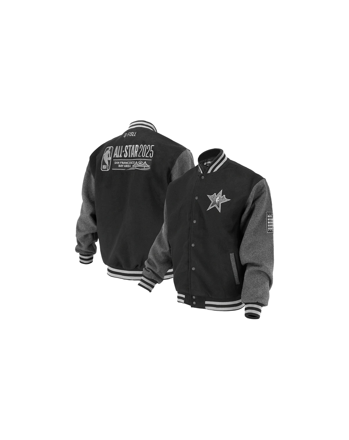 Men's and Women's Black 2025 All-Star Game Full-Snap Varsity Jacket