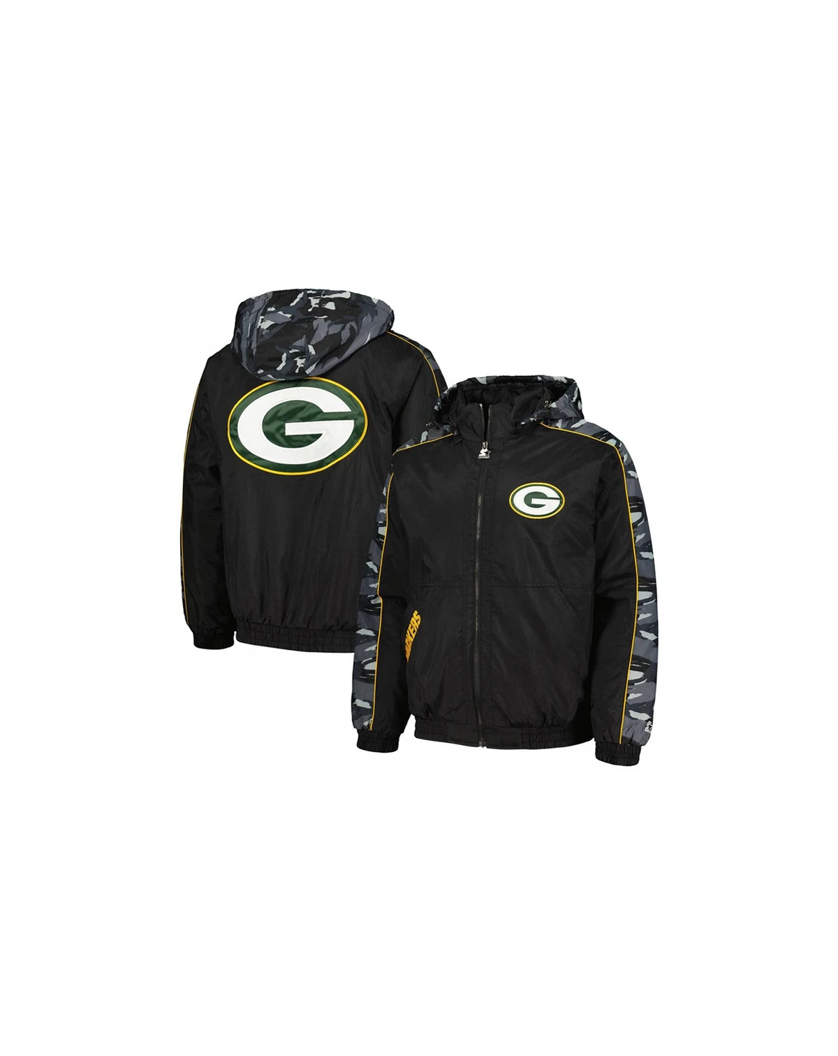 Men's Black Green Bay Packers Thursday Night Gridiron Full-Zip Hoodie Jacket
