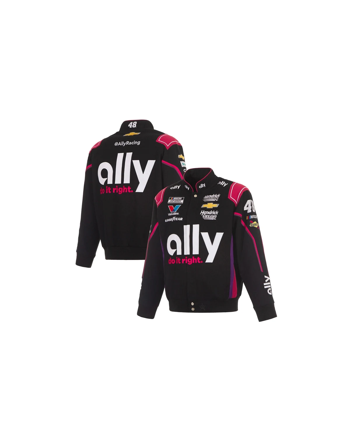 Men's Black Alex Bowman Ally Full-Snap Twill Uniform Jacket