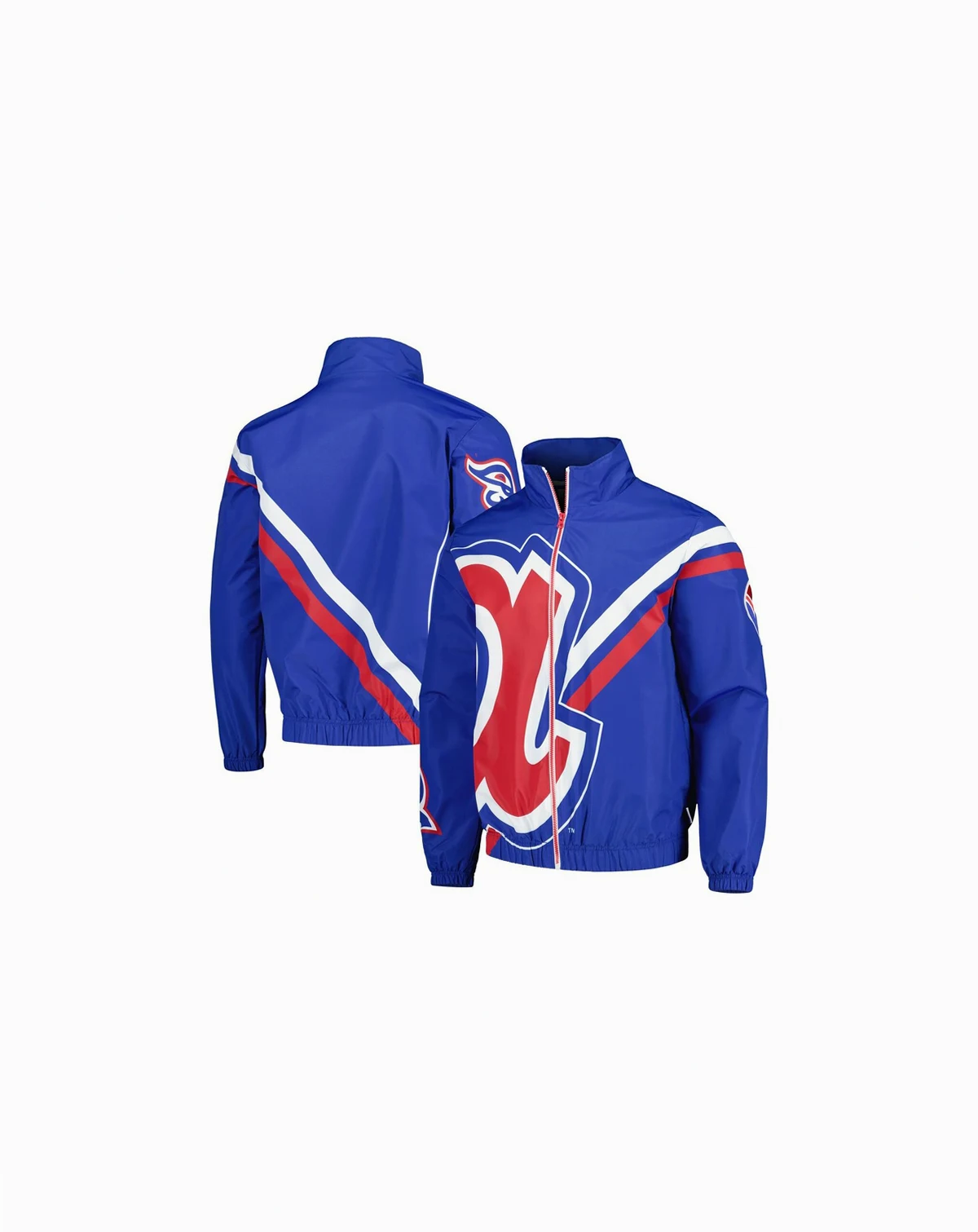 Men's Royal Atlanta Braves Exploded Logo Warm Up Full-Zip Jacket