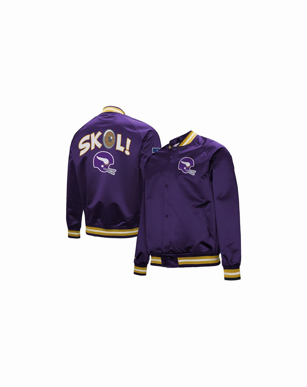 Men's Purple Minnesota Vikings Vintage Double Down Satin Raglan Full-Snap Jacket