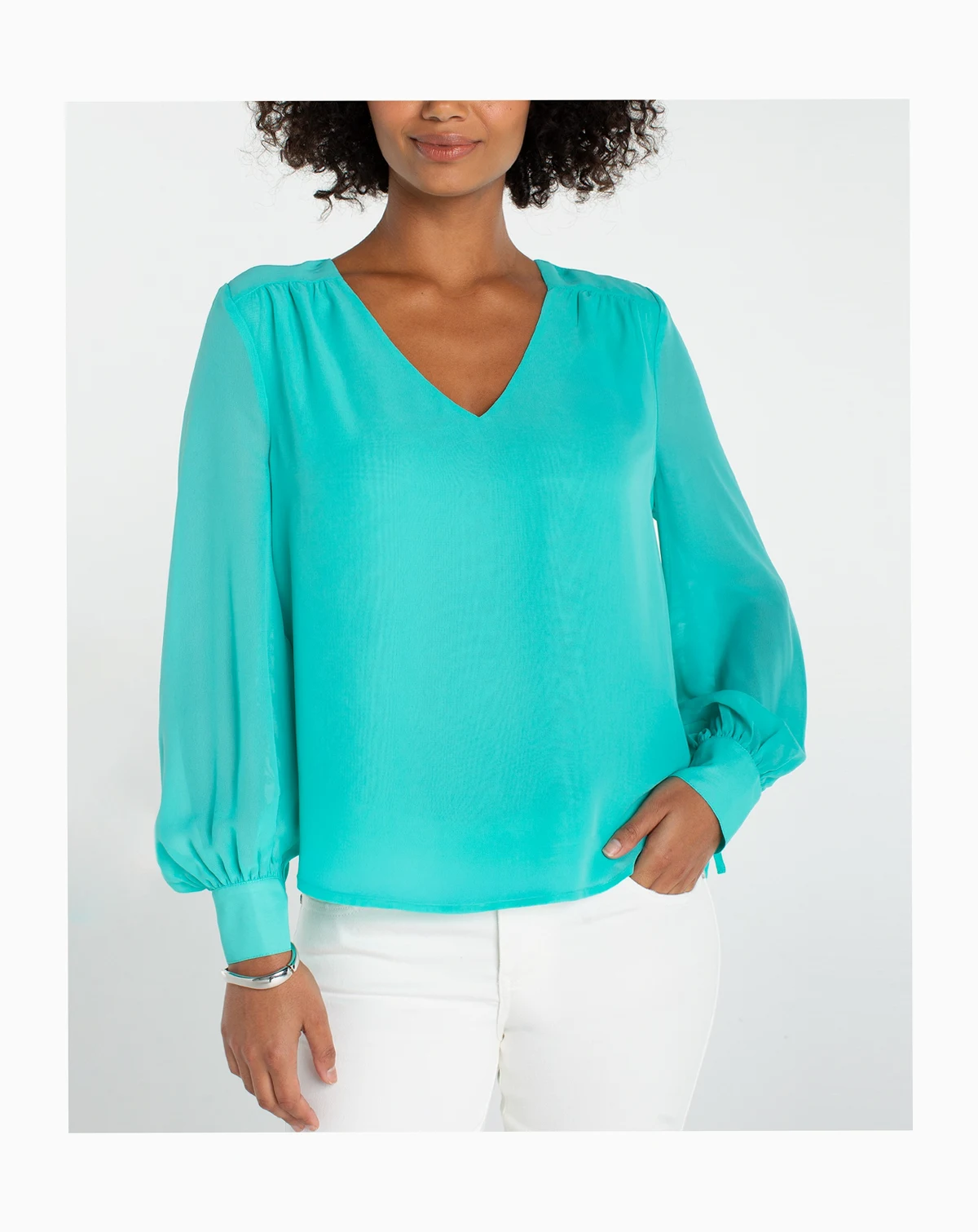 Women's Long-Sleeve V-Neck Top