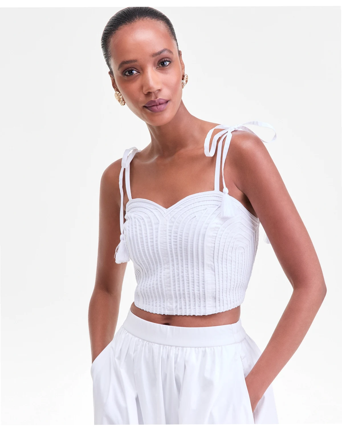 Women's Sweetheart Neckline Tie-Strap Tank Top, Macy's Exclusive