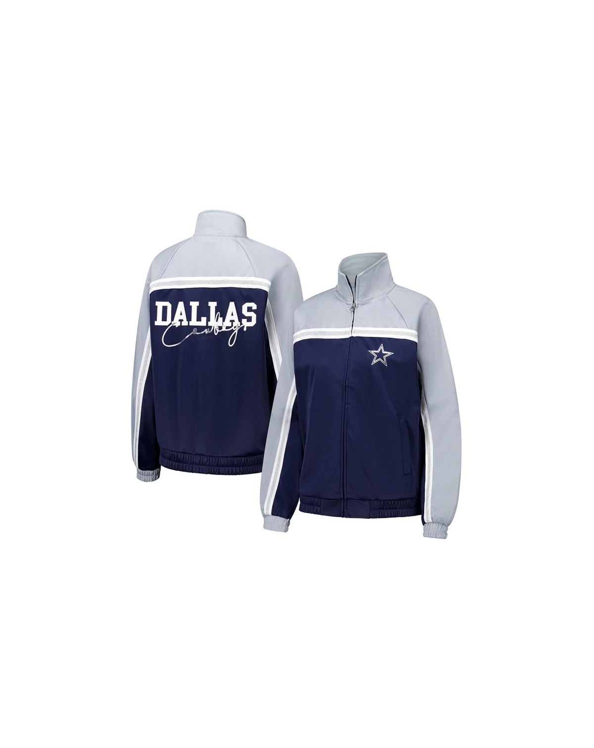Women's Navy Dallas Cowboys Post Game Full-Zip Track Jacket