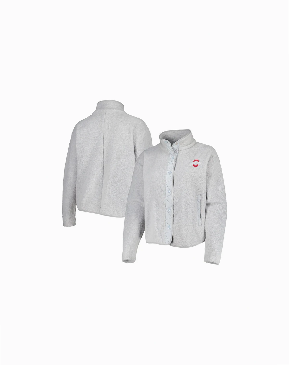 Women's Gray Ohio State Buckeyes Plus Size Wheelhouse Sherpa Full-Snap Jacket