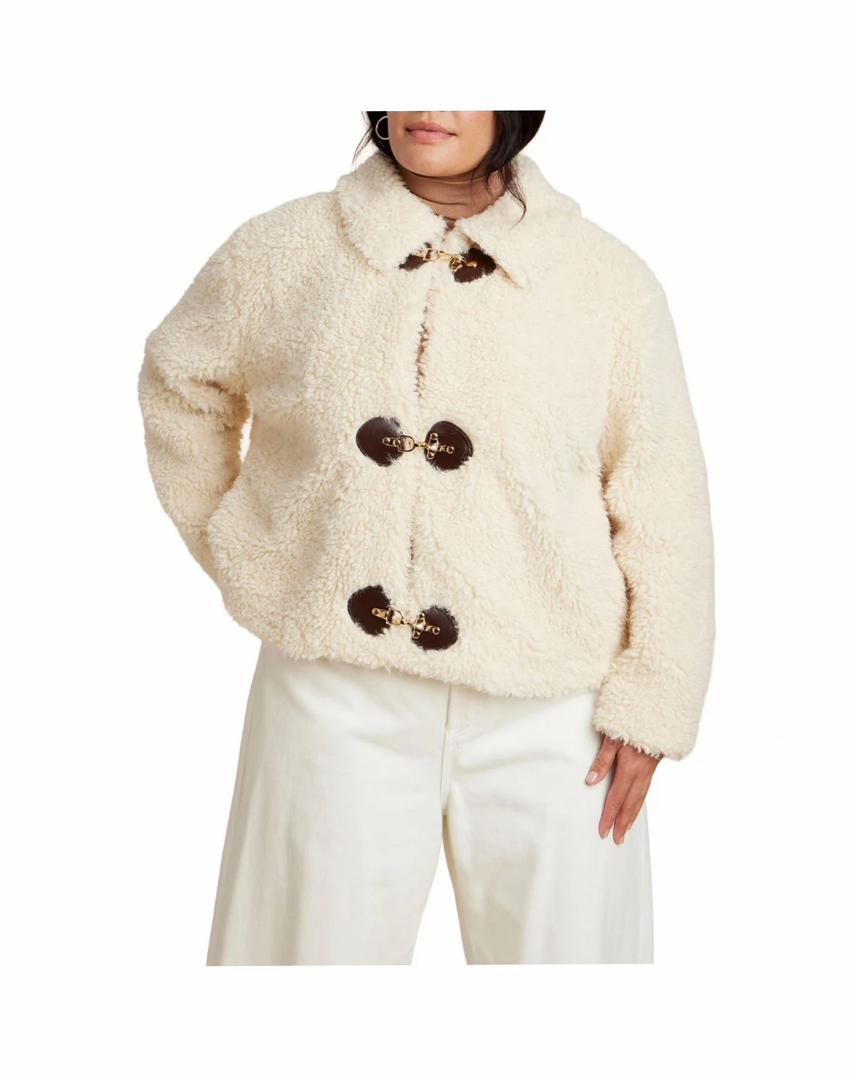 Women's Teddy Fur Coat With Buckles