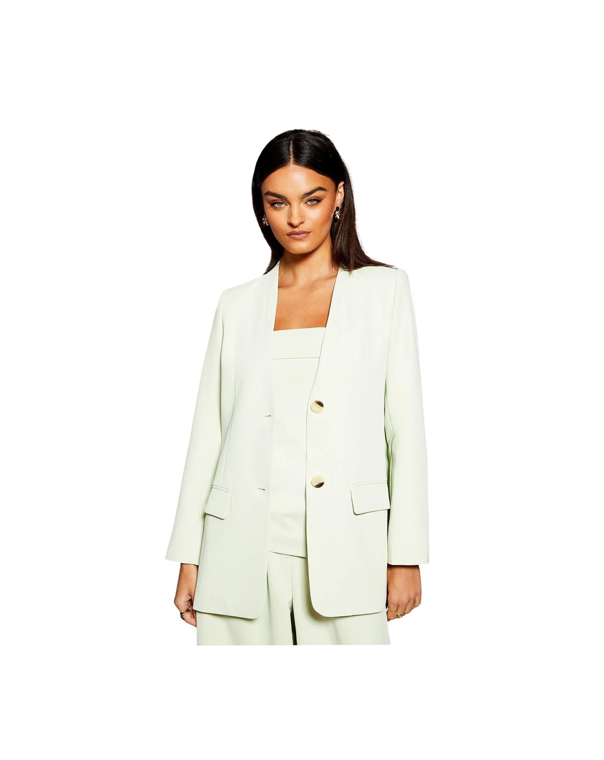Women's Runway Collarless Boxy Blazer