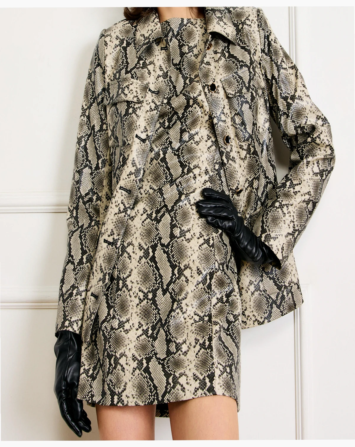Women's Python Print Side Pocket Jacket