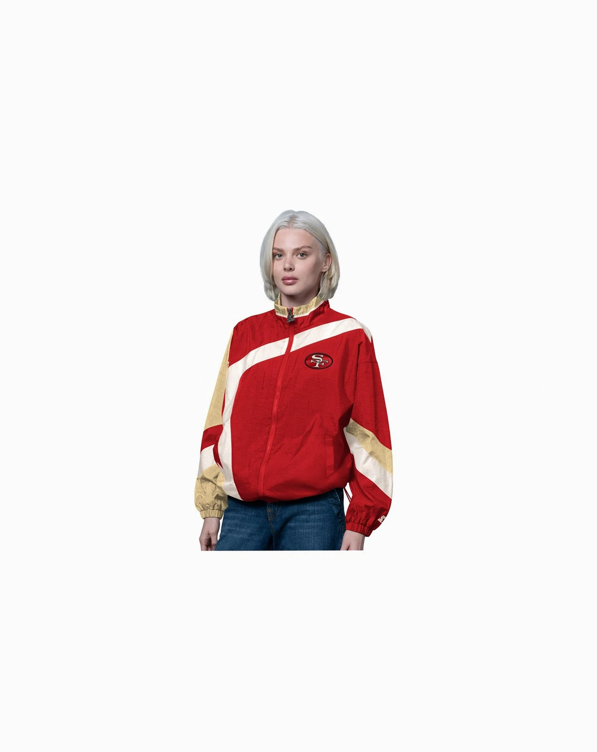 Women's Scarlet/Gold San Francisco 49ers 1st Quarter Full-Zip Windbreaker Jacket