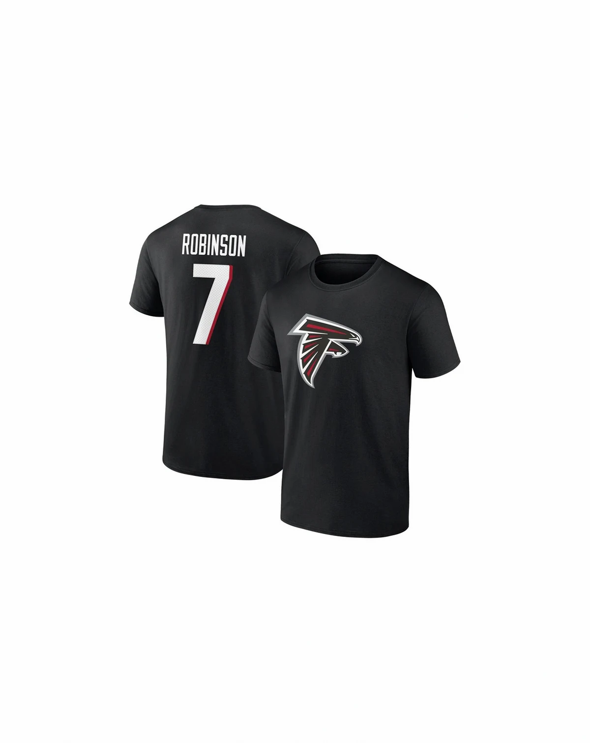 Men's Bijan Robinson Black Atlanta Falcons Icon Name and Number T-shirt