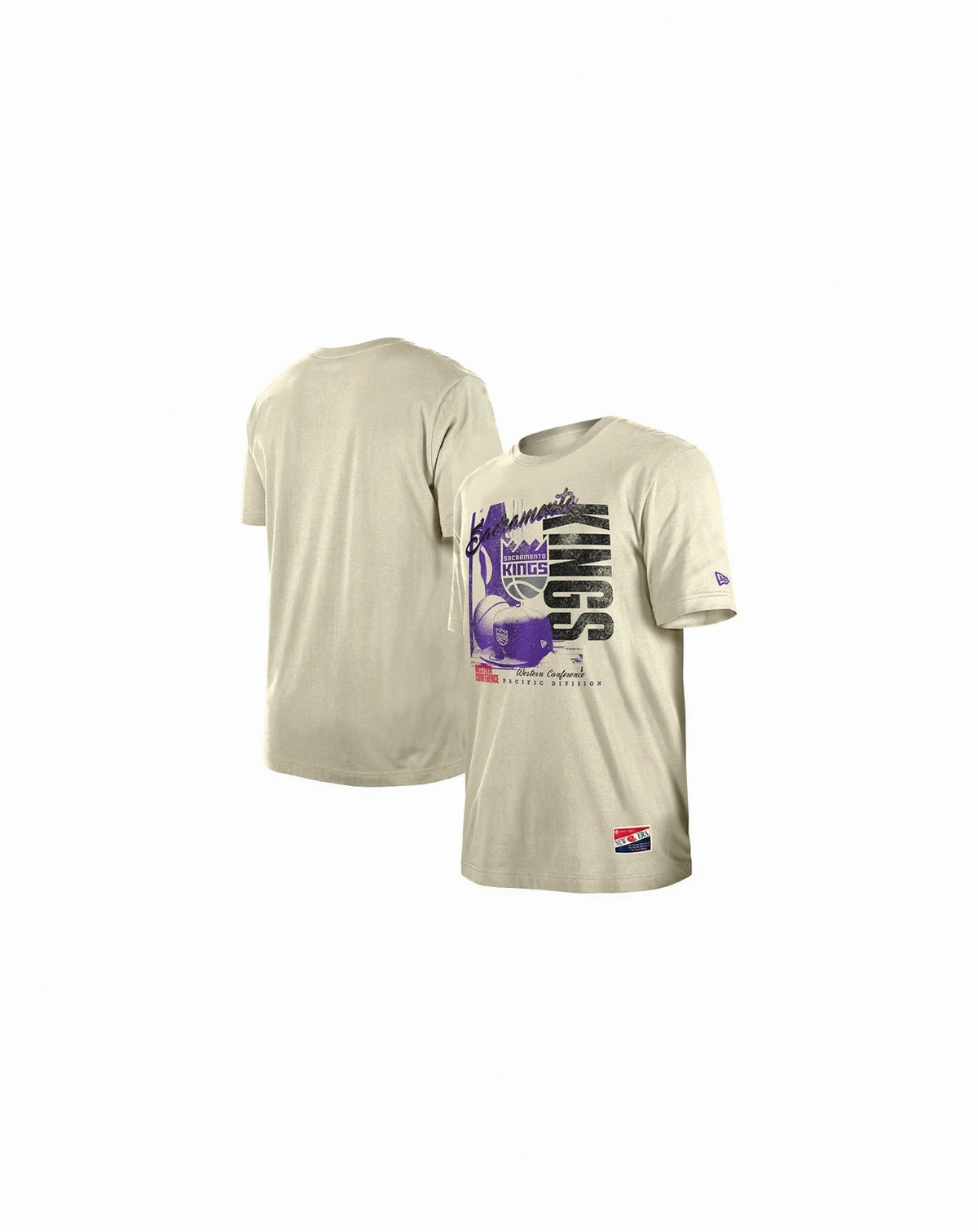 Men's Cream Sacramento Kings Distressed Throwback Vintage Color Pack T-Shirt
