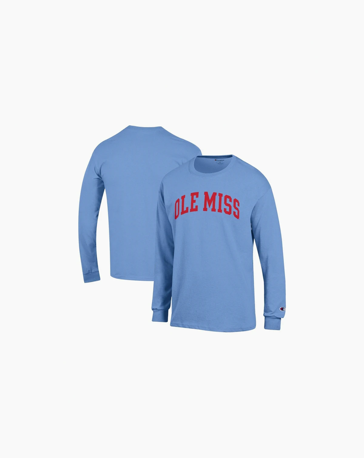Men's Light Blue Ole Miss Rebels Basic Arch Long Sleeve T-Shirt