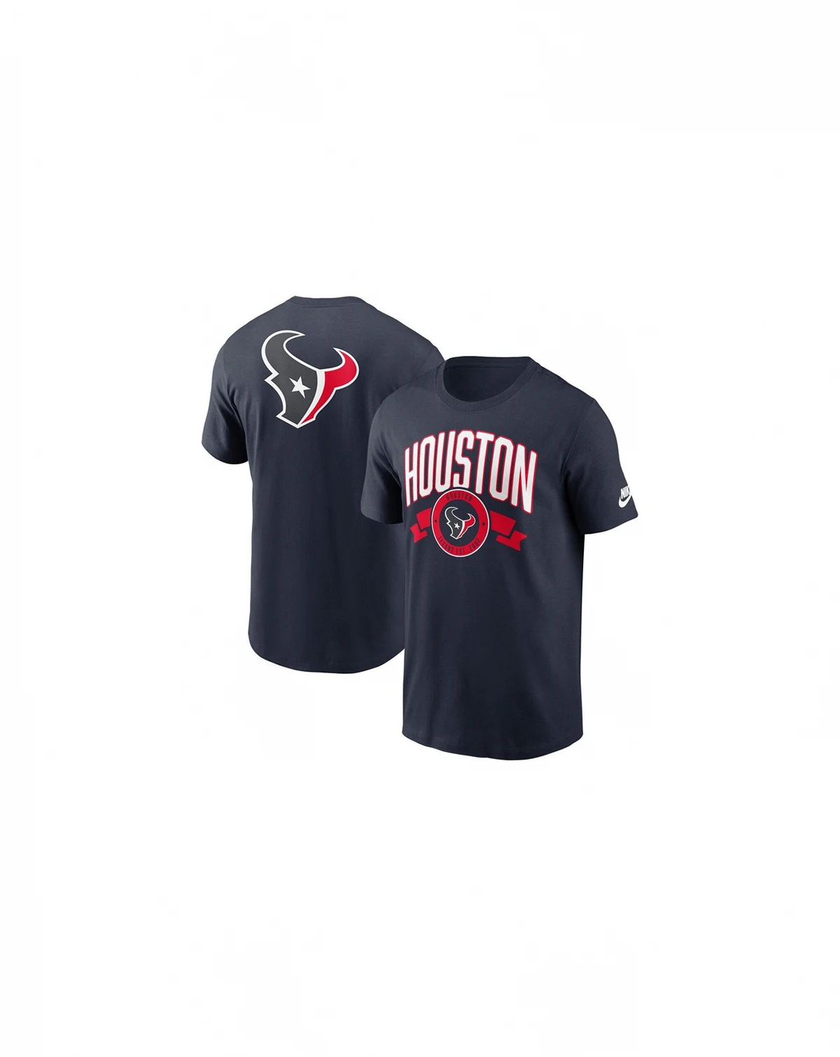 Men's Navy Houston Texans Rewind Front and Back Hit Essential T-Shirt