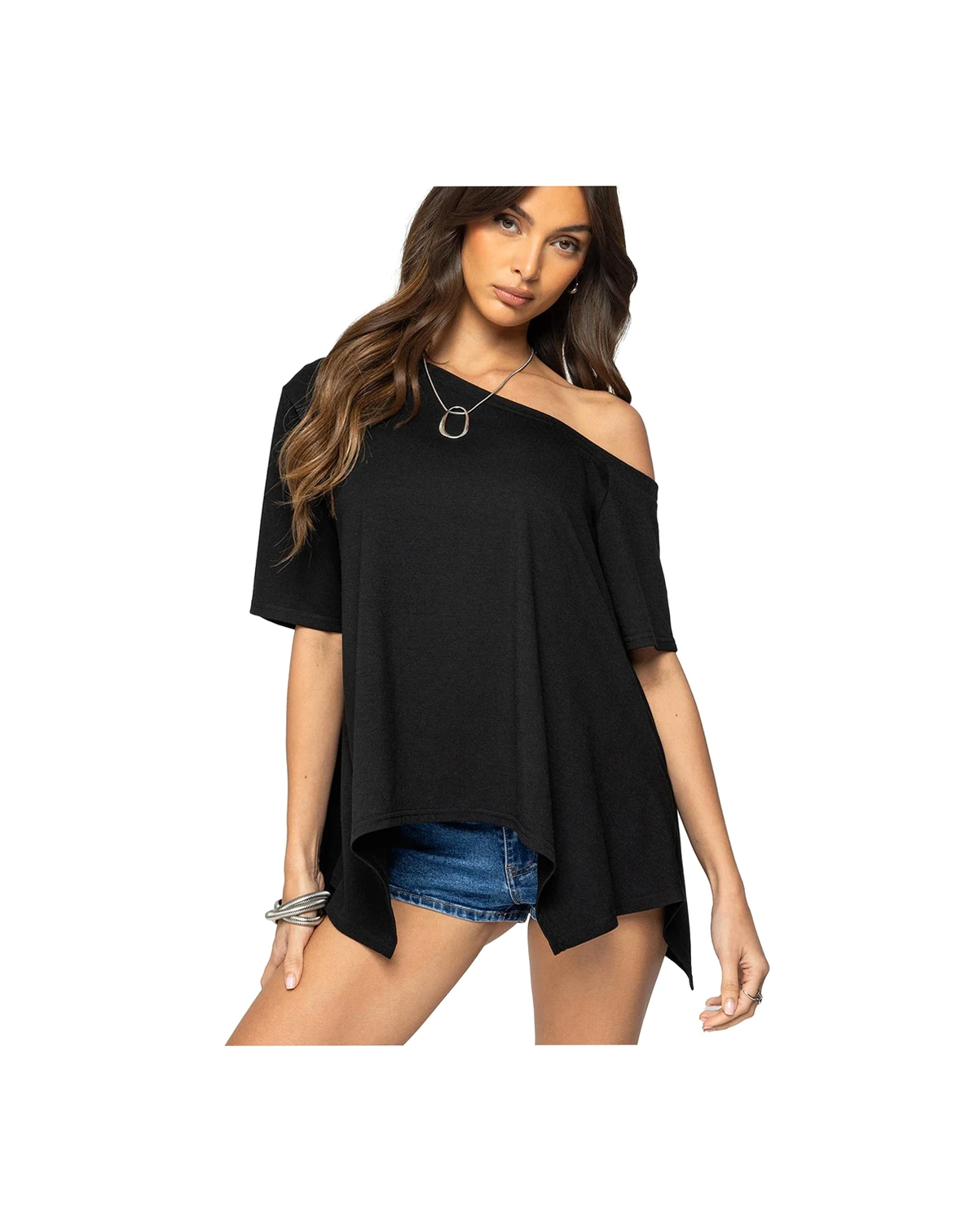 Women's Josy One Shoulder Handkerchief Top