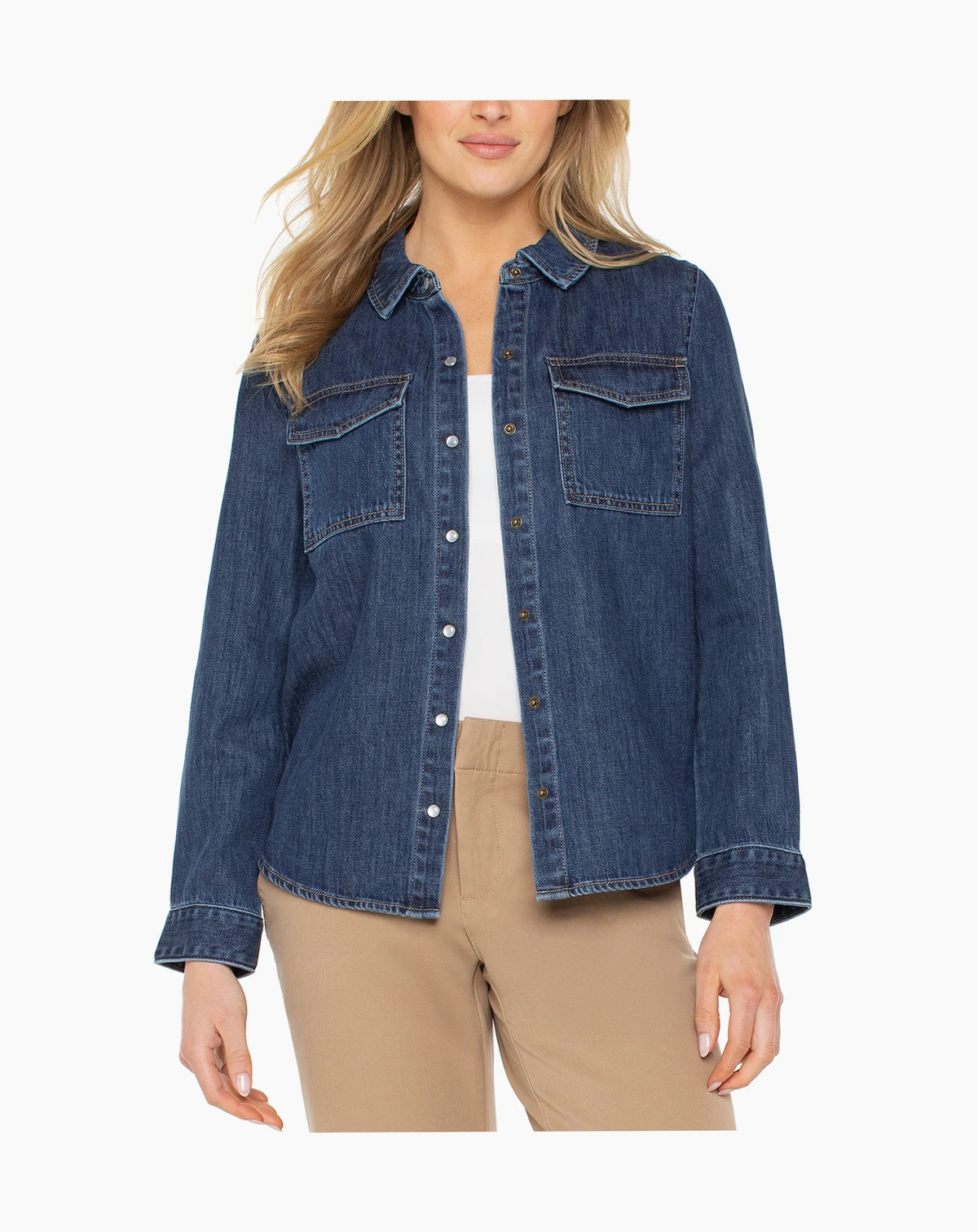 Women's Denim Button-Down Shirt