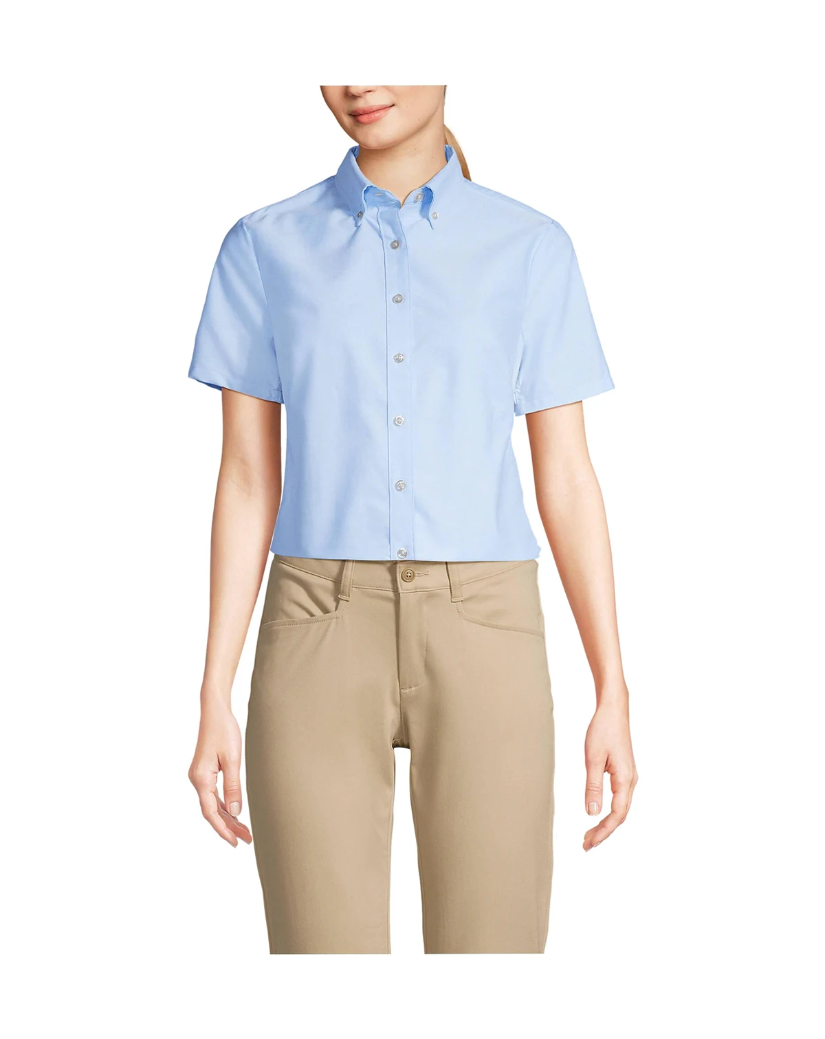 Women's Short Sleeve Oxford Dress Shirt