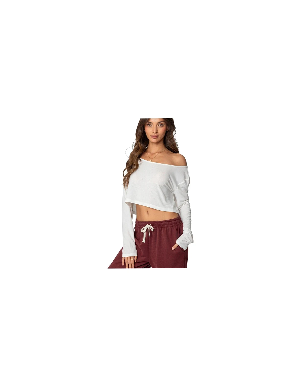 Women's Cropped Off Shoulder Top